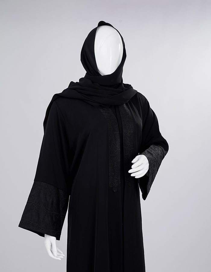 Noir Classic Embroidered Abaya
