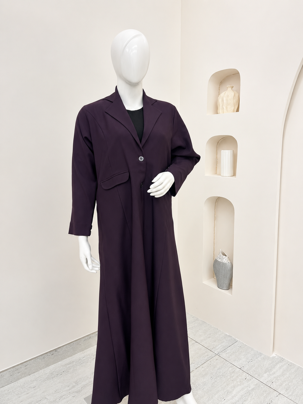 Liara Plum Blazer Abaya