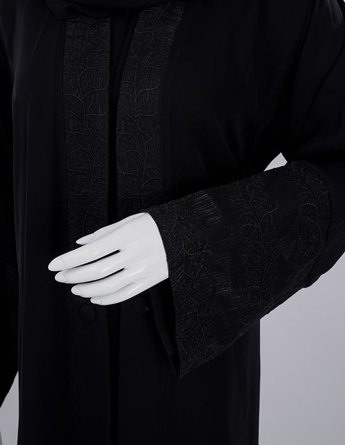 Noir Classic Embroidered Abaya