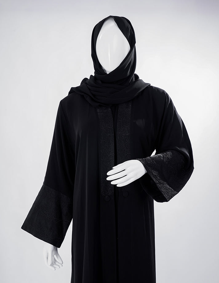 Noir Classic Embroidered Abaya