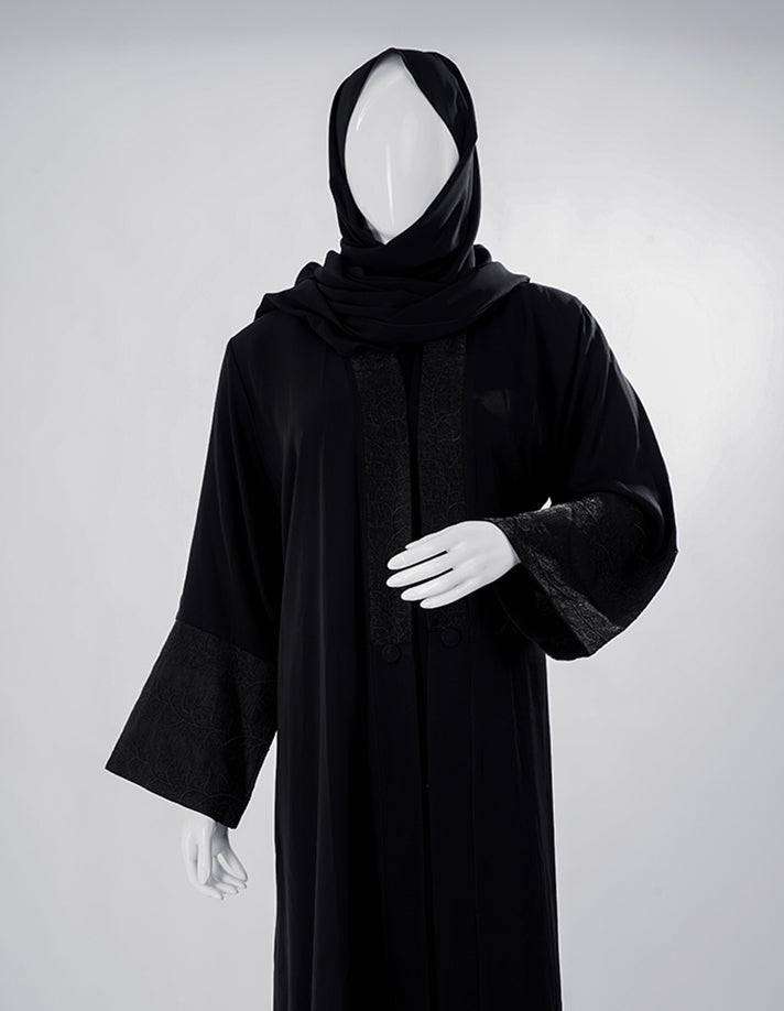 Noir Classic Embroidered Abaya