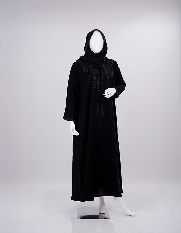 Liara Lace-Cuff Panel Abaya