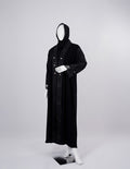 Liara Pearl-Button Lace Abaya