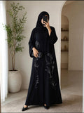 Liara Noir Bloom Open Abaya