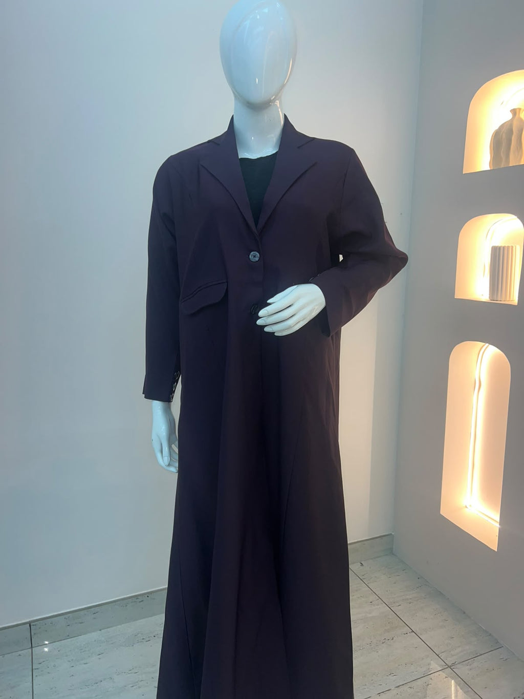 Liara Plum Blazer Abaya