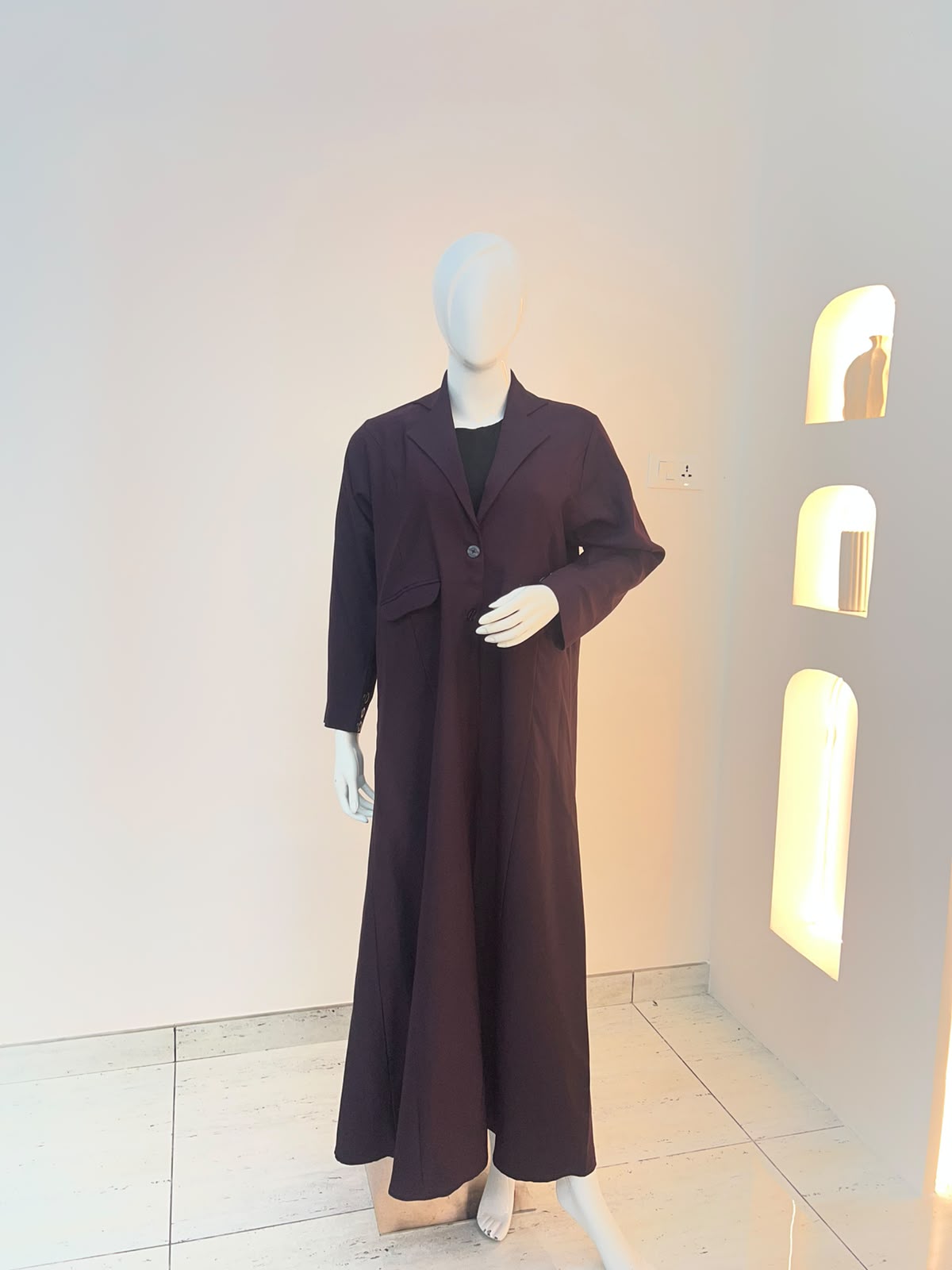 Liara Plum Blazer Abaya