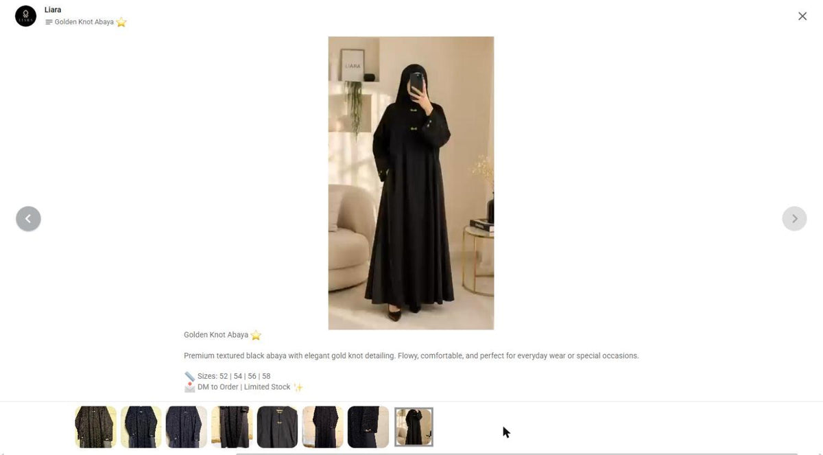 Liara Golden Knot Abaya