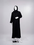 Midnight Threadwork Front-Panel Abaya