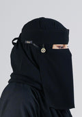 Liara Medium Niqab with Round Locket – 10 Inch Length