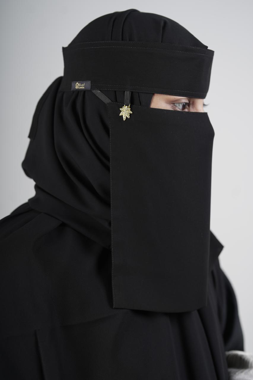 Liara Medium Niqab with Leaf Locket – 10 Inch Length