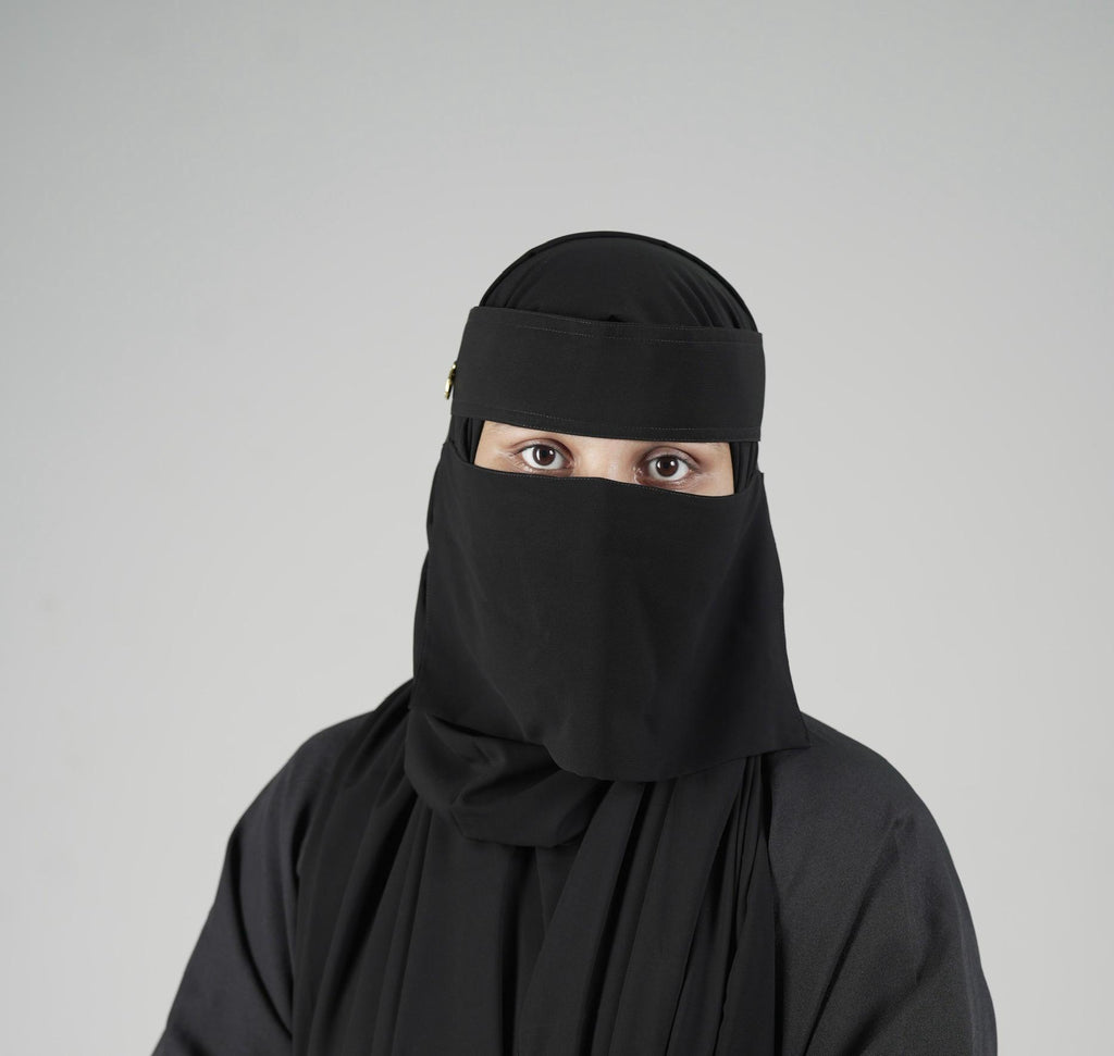 Liara Mini Small Round Locket Niqab – 6 Inch Length