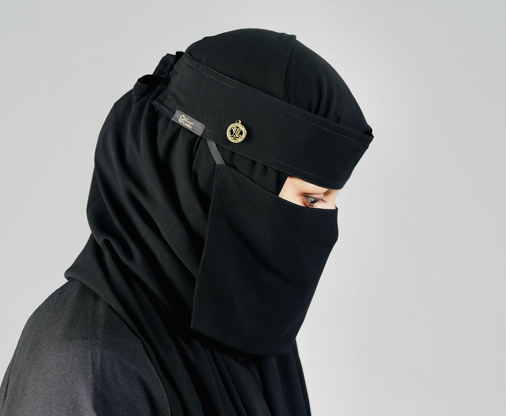 Liara Mini Small Round Locket Niqab – 6 Inch Length