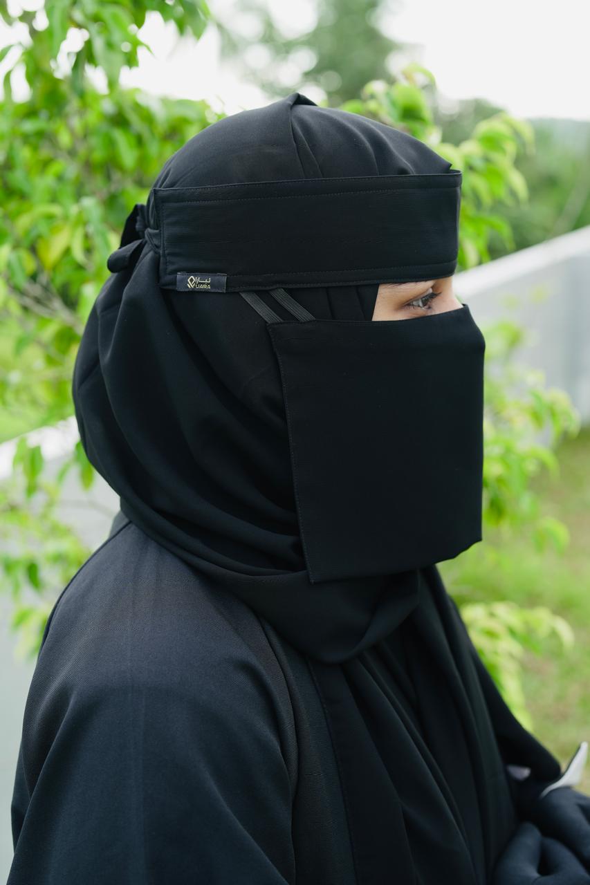 Liara Mini Small Double Elastic Niqab – 6 Inch Length