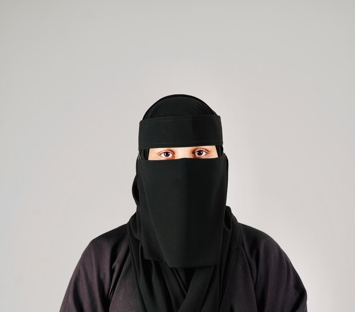 Liara Small Double Elastic Niqab – 8 Inch Length