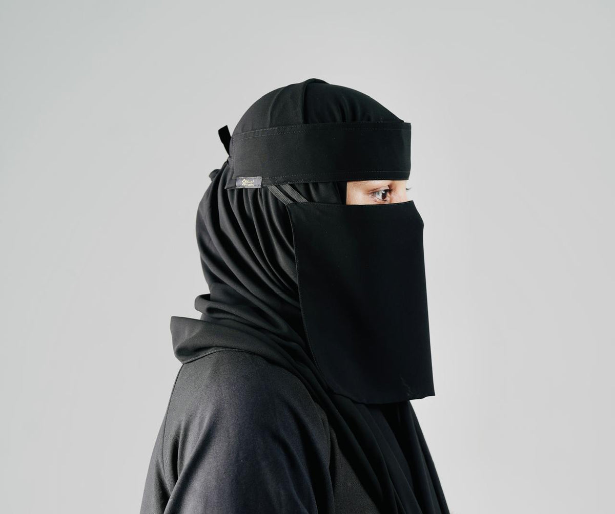 Liara Small Double Elastic Niqab – 8 Inch Length