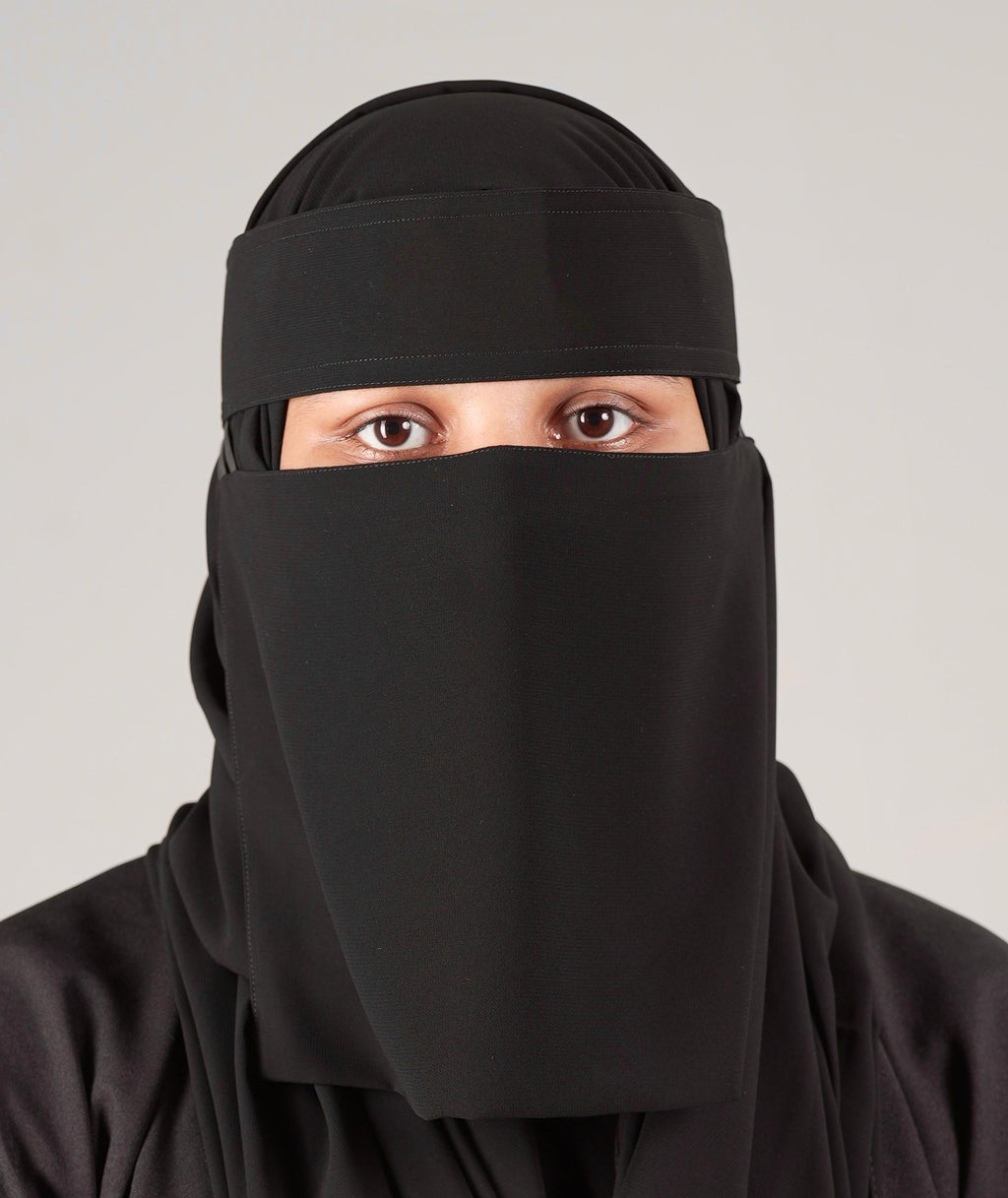 Liara Small Double Elastic Niqab – 8 Inch Length