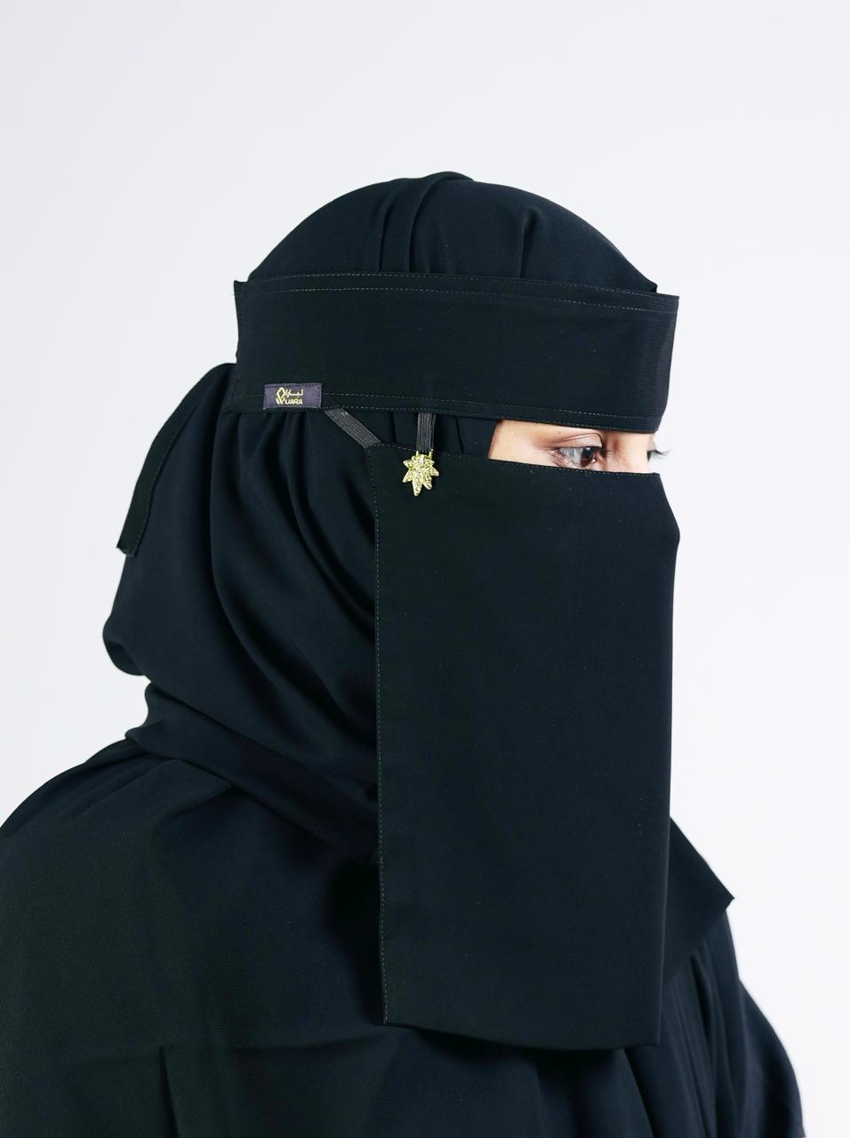 Liara Medium Niqab with Leaf Locket – 10 Inch Length