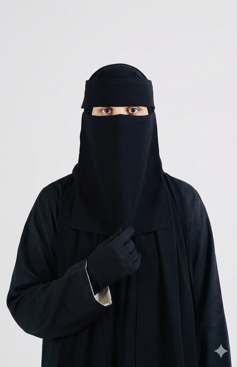Liara XL Flap Niqab – 13 Inch Length