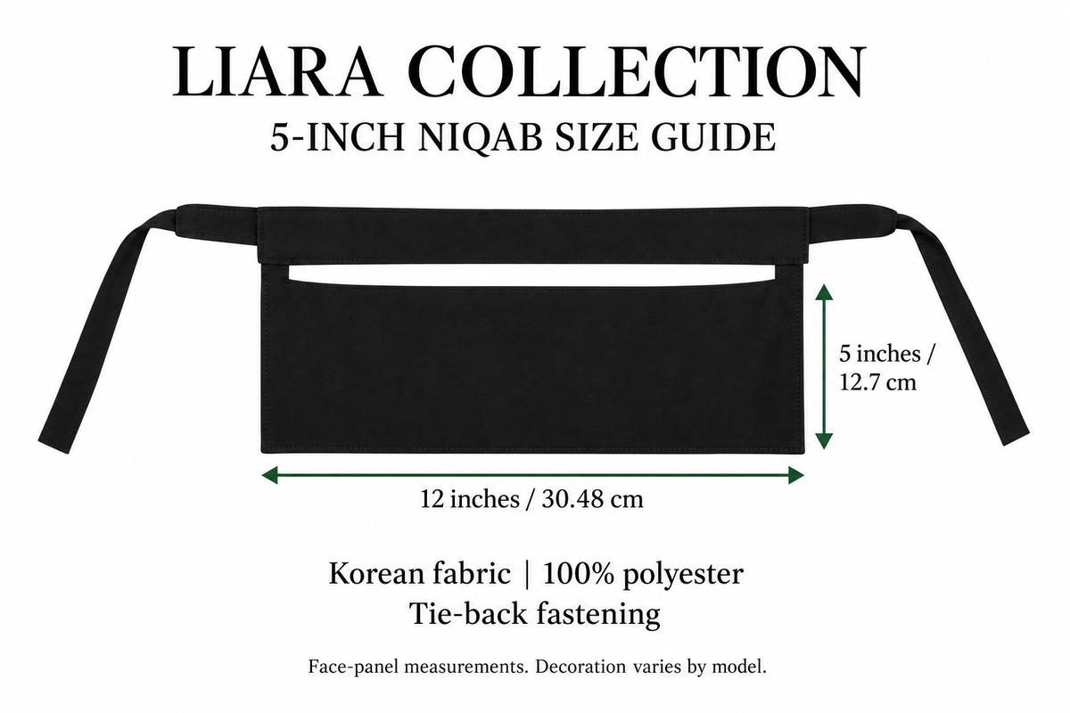 Liara Long Stone Work XS Niqab – 5 Inch Length